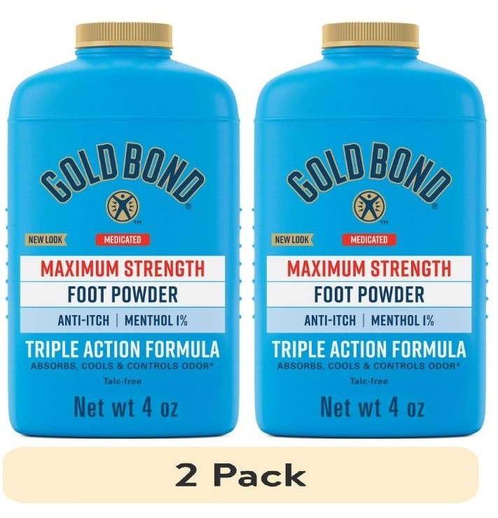 2 Pack Gold Bond Maximum Strength Foot Powder 4 Ounce