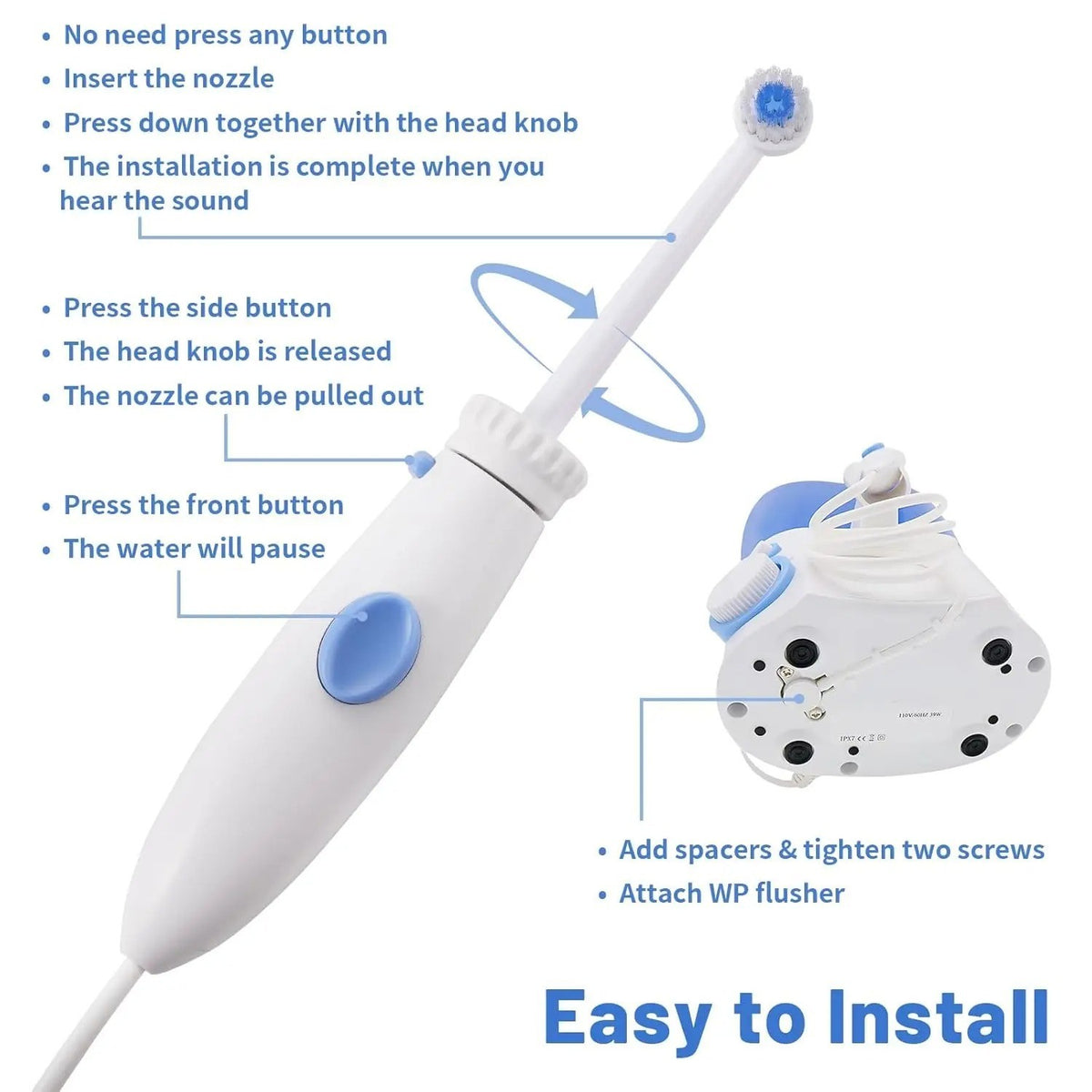 Water Flosser Replacement Hose & Handle Kit for WP-Series Oral Irrigator