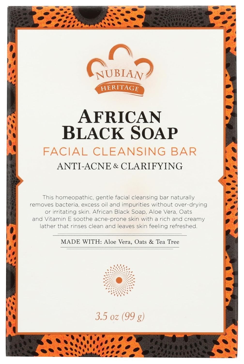 African Black Facial Soap Bar - Exfoliating, Nourishing Skin Care 3.5 Oz