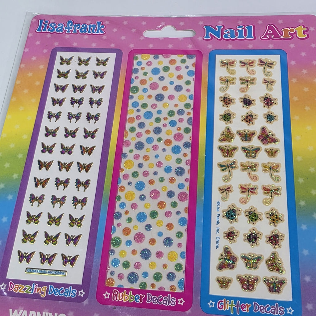 Lot of 4 Lisa Frank Nail Art Stickers - Colorful Nail Decals for Creative Manicures
