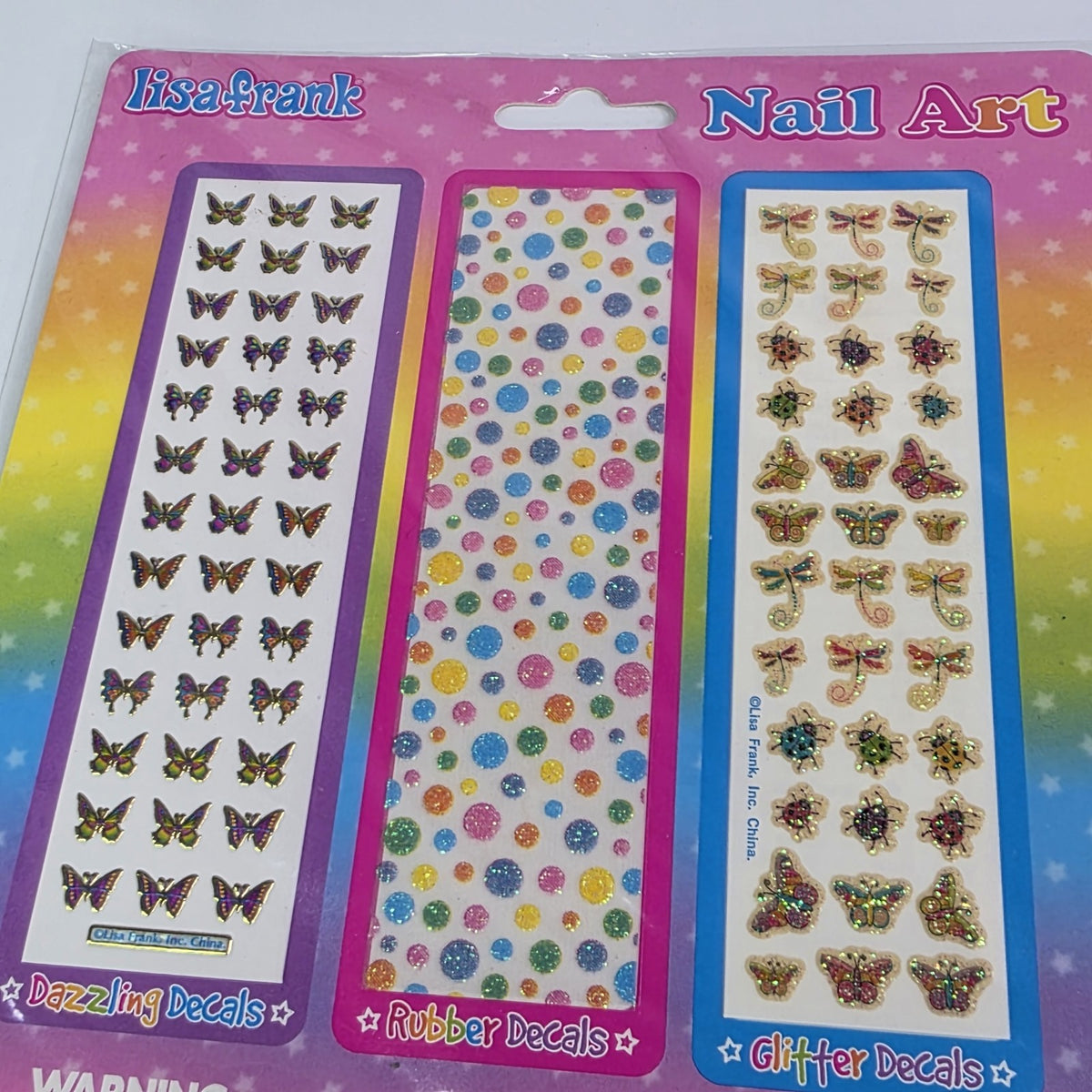 Lot of 4 Lisa Frank Nail Art Stickers - Colorful Nail Decals for Creative Manicures
