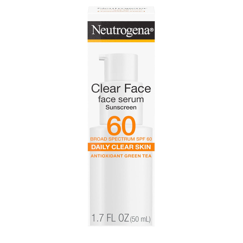 Broad Spectrum SPF 60 Face Sunscreen Serum with Green Tea - Lightweight & Non-Greasy