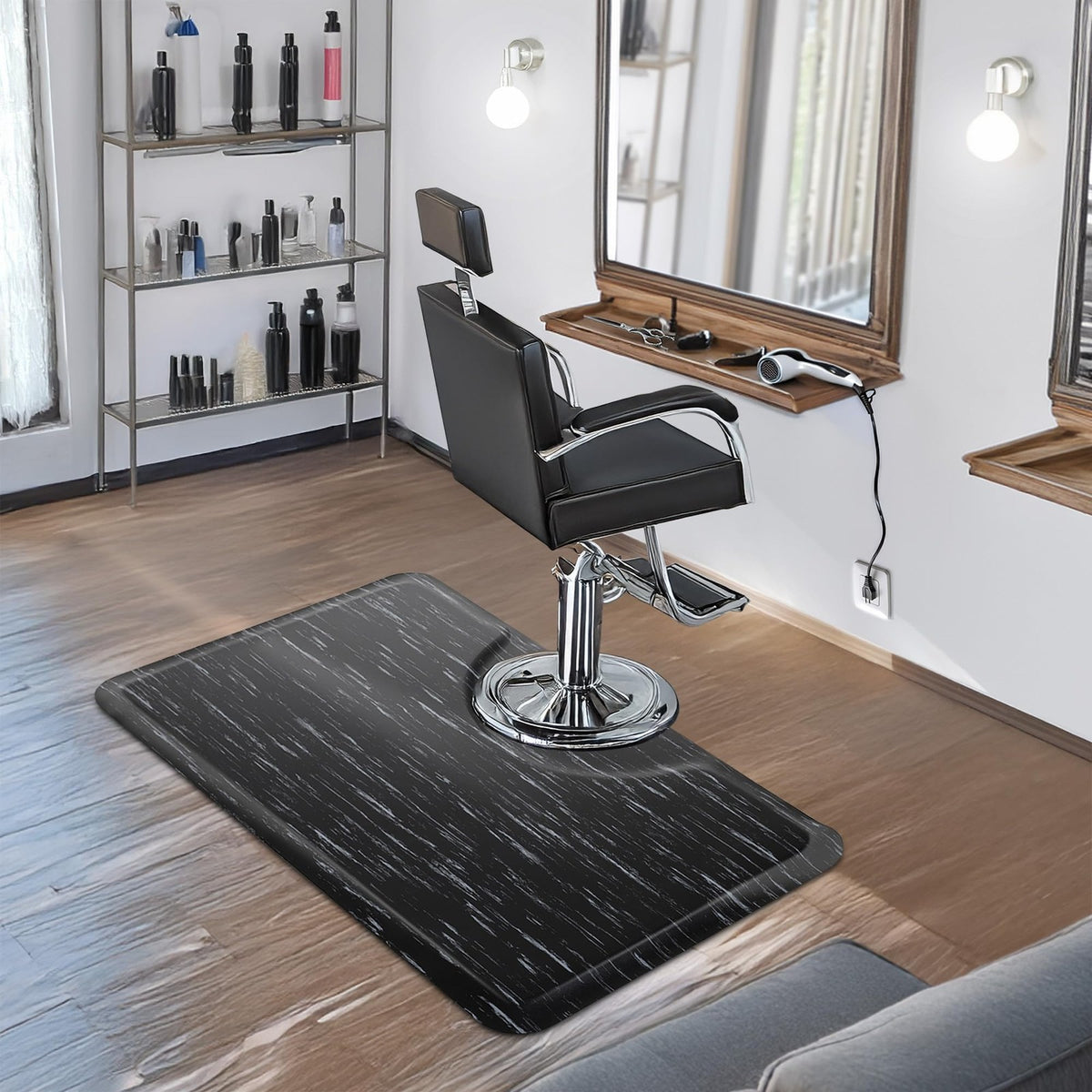 Anti-Fatigue Floor Mat 3x5 ft Marble Rectangle 1/2 Inch Thick for Salon & Commercial Use
