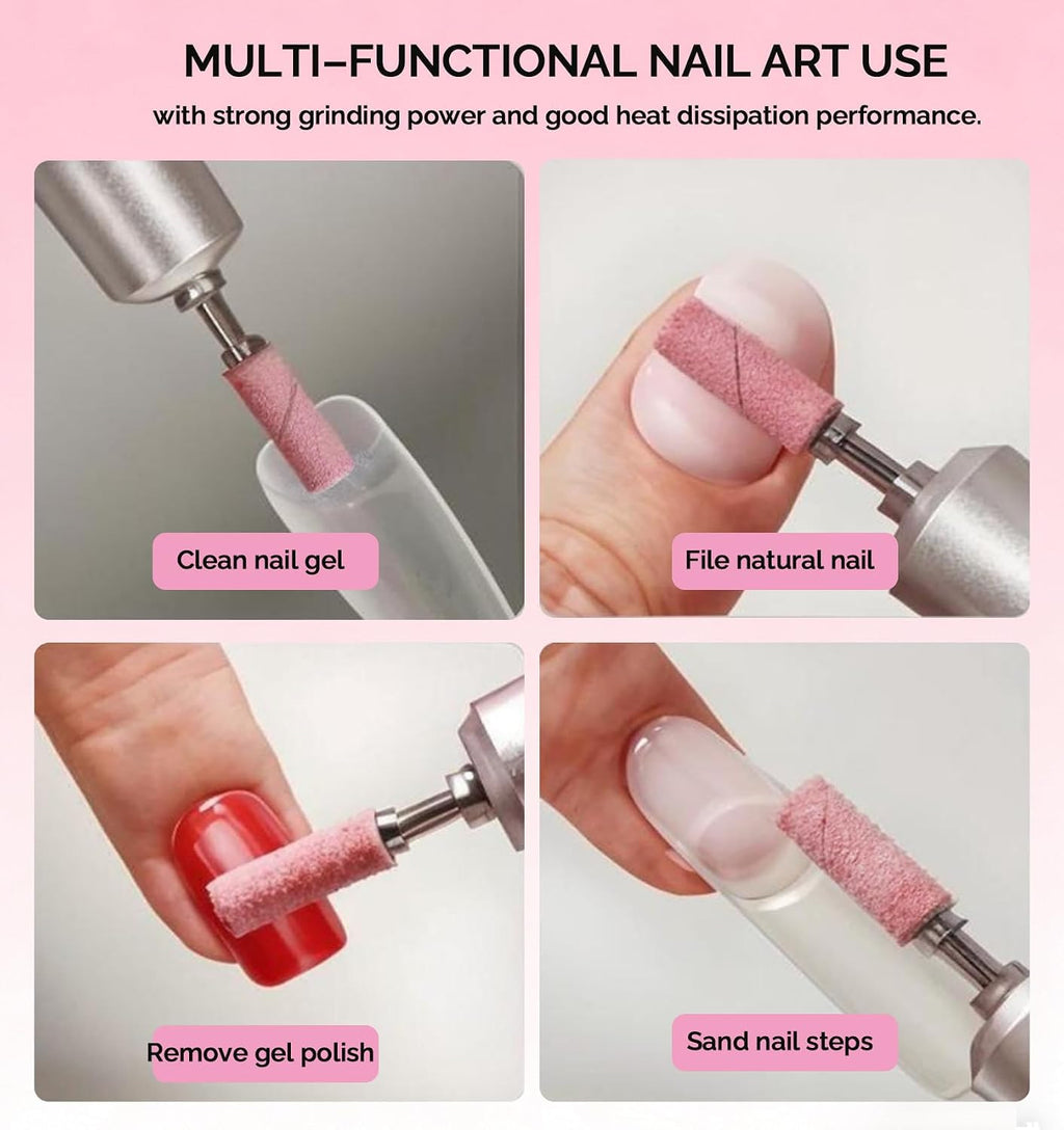 Mini Nail Sanding Bands Set - 100pcs Grit Coarse Fine Nail Drill Accessories