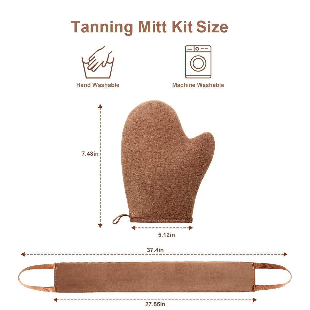 Self Tanning Mitt Set with Back Applicator - Double Sided Tan Mitt & Lotion Tool