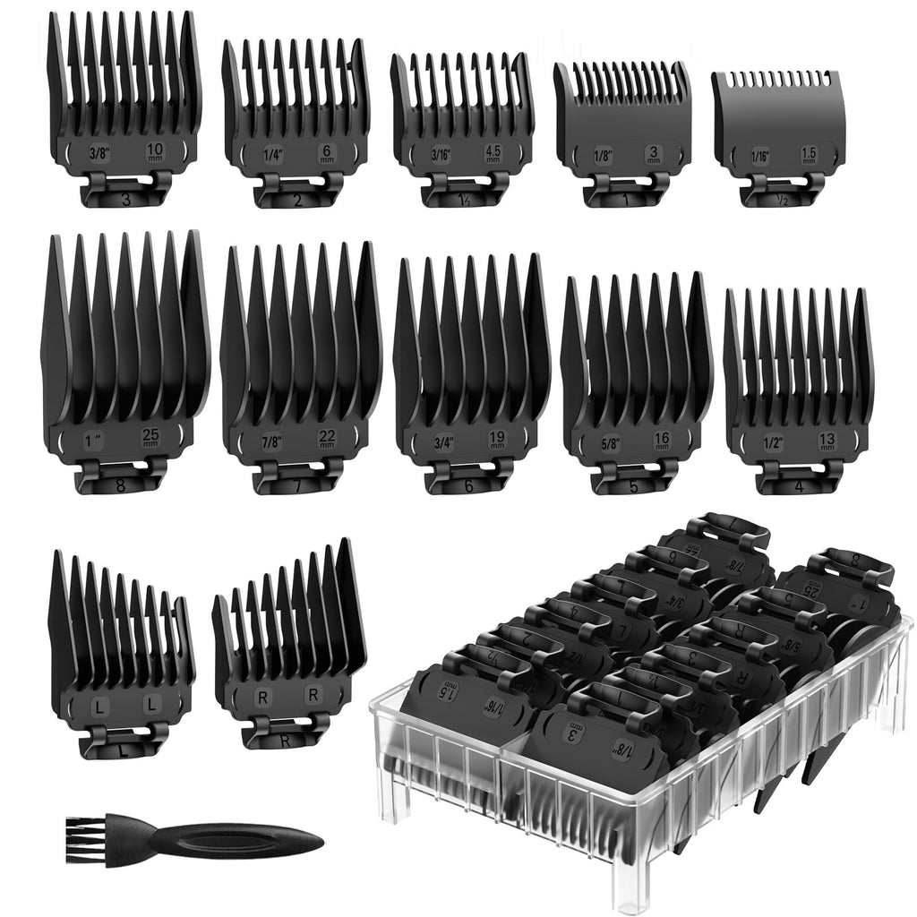 14-Piece Hair Clipper Guard Set with Organizer for Wahl & Universal Trimmers