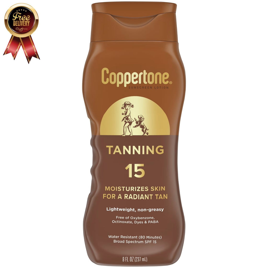 SPF 15 Broad Spectrum Tanning Sunscreen Lotion - Water Resistant, 8 Fl Oz