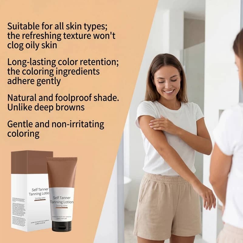 Herbal Self Tanner Lotion for Natural Sunless Bronze Glow - Hydrating Body Moisturizer