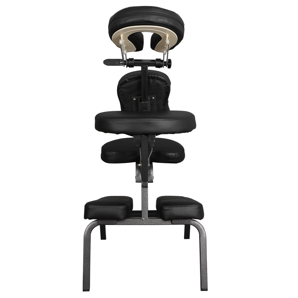 Portable Folding Massage Chair with PU Leather Padding Black