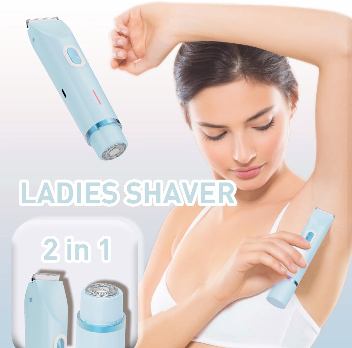Women's Electric Bikini Trimmer & Body Shaver Dual Head Waterproof USB-C Rechargeable