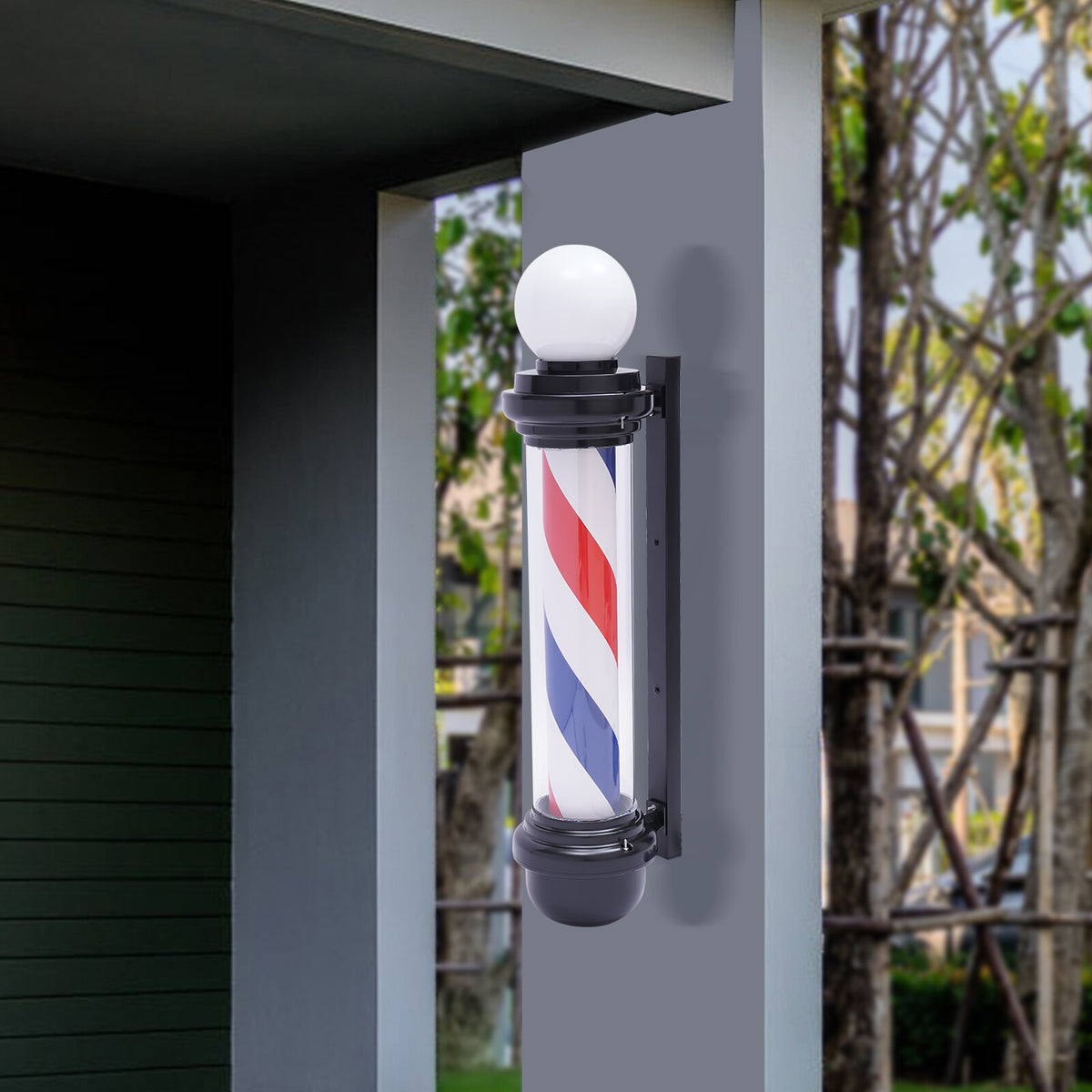 32-Inch Rotating LED Barber Pole Light for Hair Salon Outdoor Sign