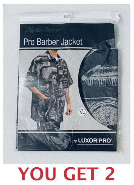 Pro Barber Jacket with Pockets Waterproof Vintage Style XL Black & White