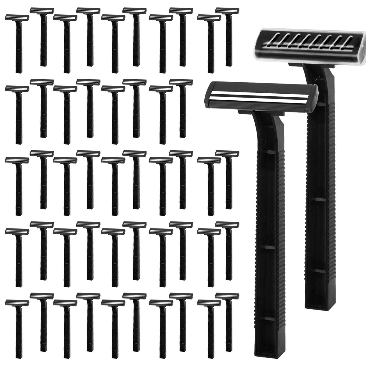 110 Pack Disposable Razors for Men & Women - Dual Blade Shaving Kit