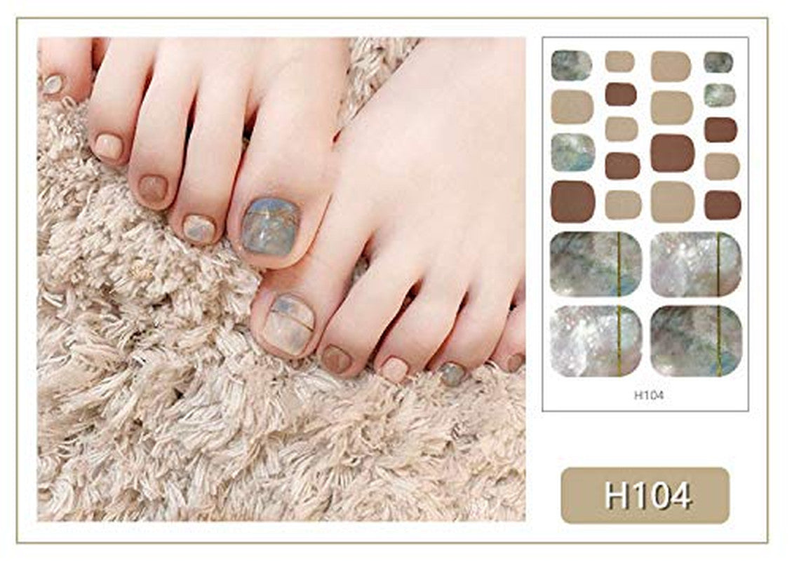 Gradient Toe Nail Polish Strips & Stickers Kit with Nail File - Colorful 20 Sheets