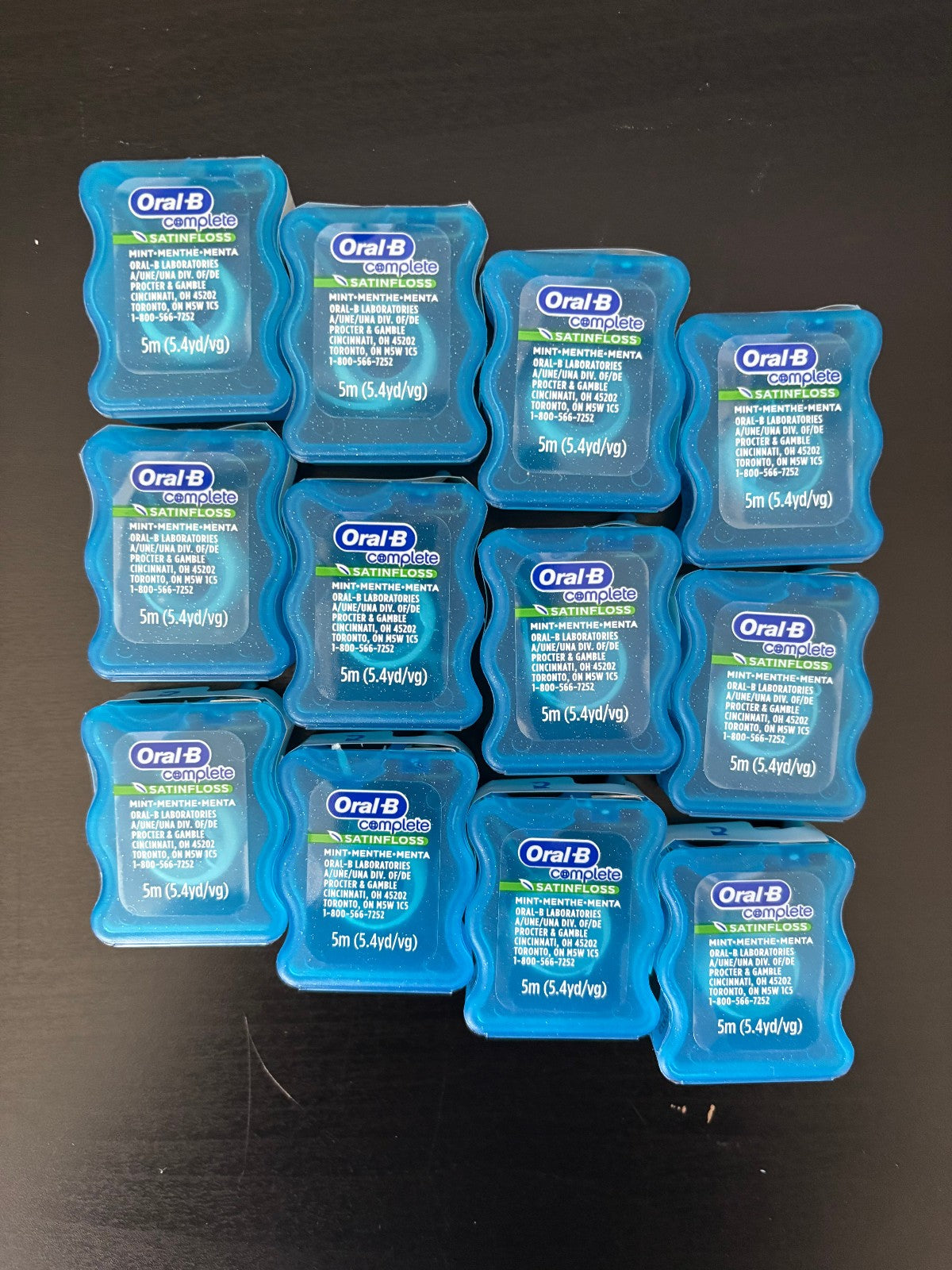 Dental Floss Pack of 12 - Mint Satin Floss 5m for Oral Care