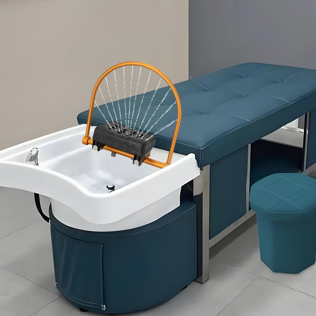 Water Circulation Frame Kit with Pillow and Rotating Rack for Hair Washing Bed Salon