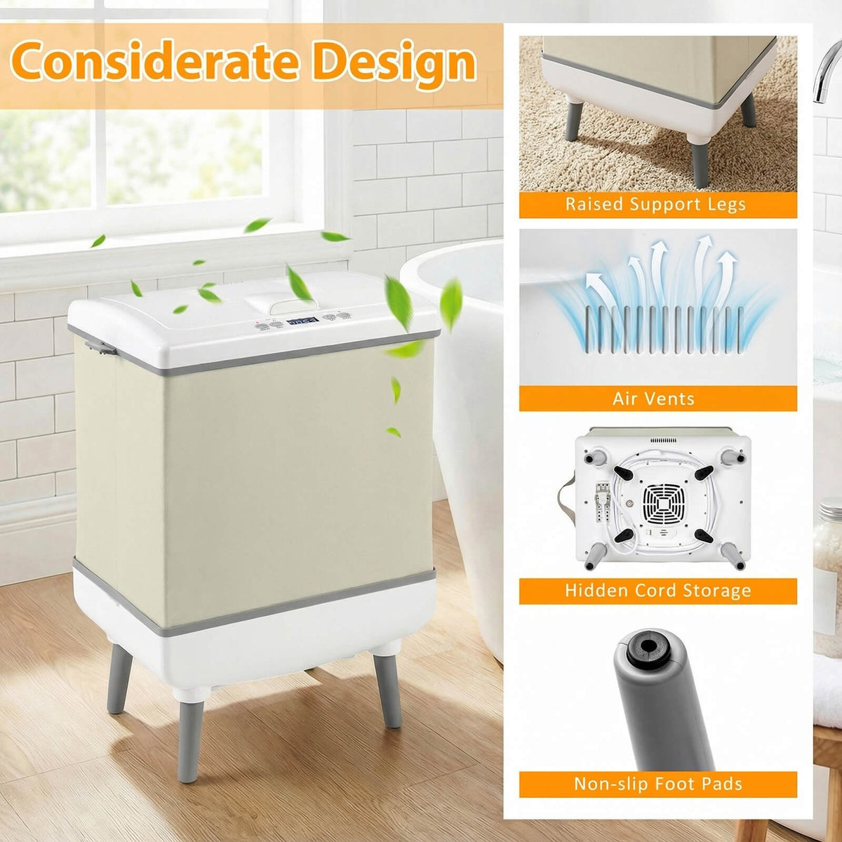 Large 35L Towel Warmer with Heating, Drying, Timer & Child Lock