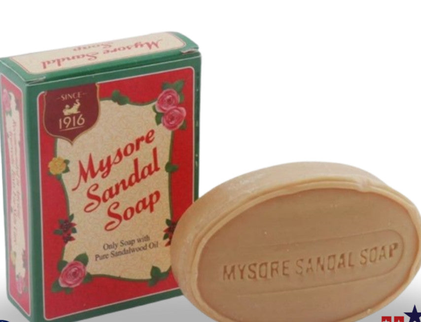 Natural Mysore Sandal Soap 150g Pack of 2 - Pure Sandalwood Bath Bar