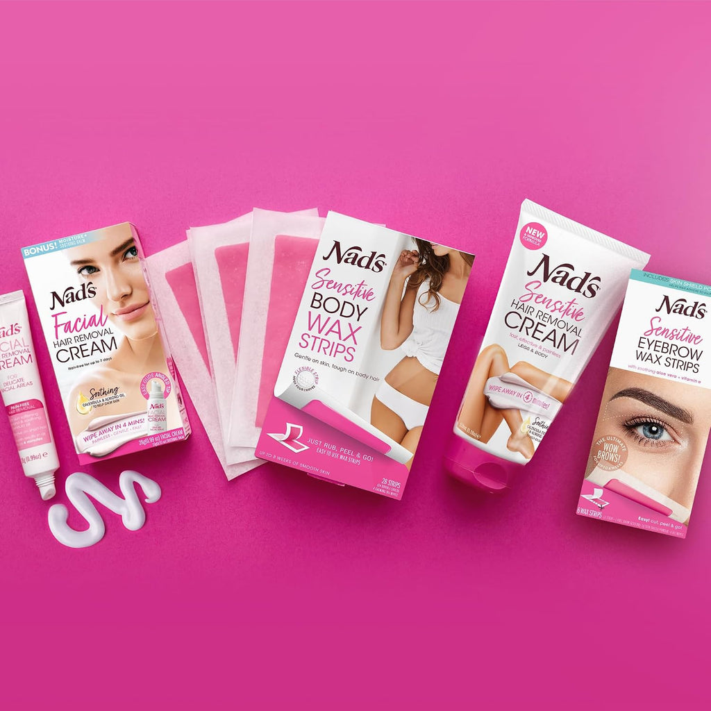 Eyebrow Wax Strips Kit for Hair Removal, 6 Templates & Skin Shield