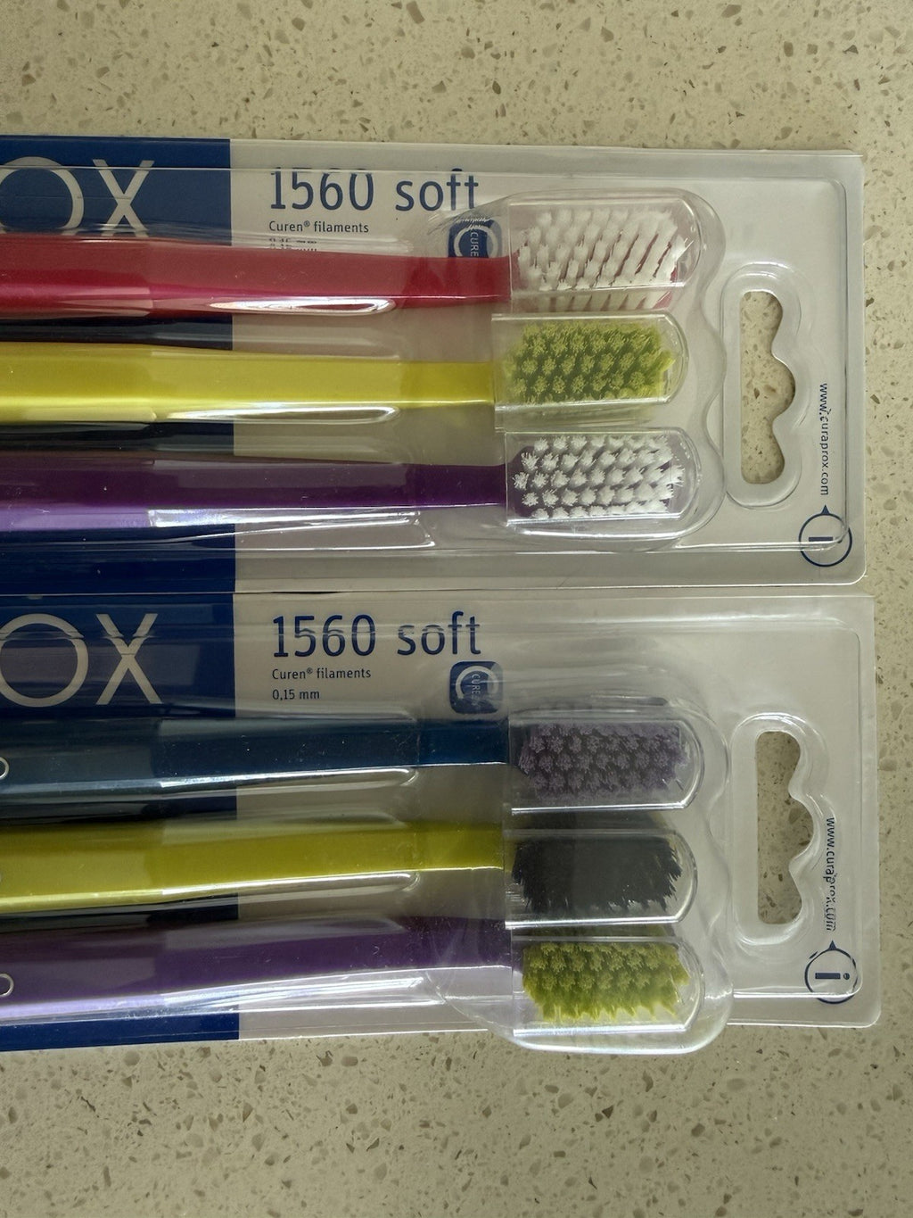 Soft Regular Toothbrushes with Curen Bristles - Multicolor, Pack of 6
