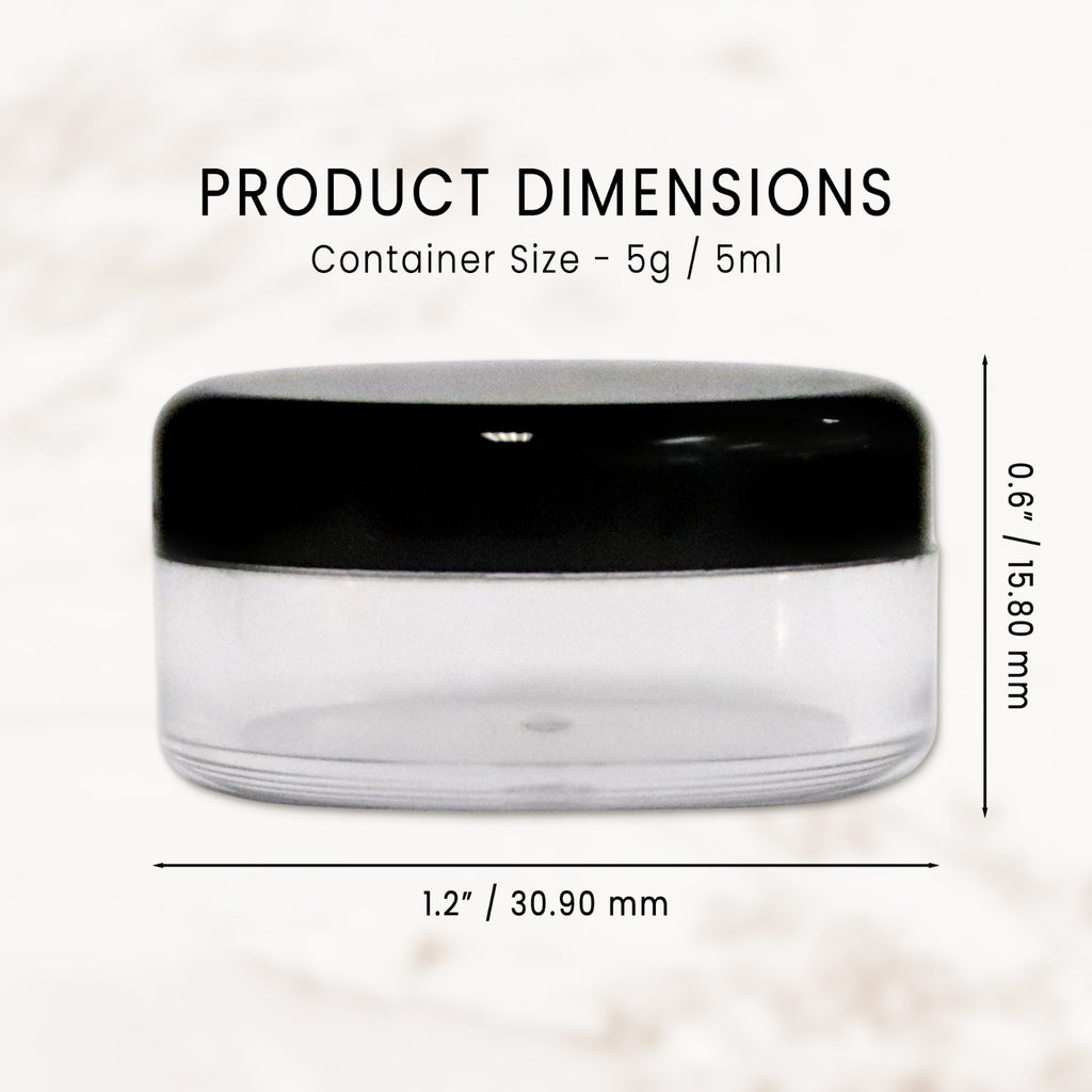 200 Pack 5ML Plastic Makeup Sample Jars - Cosmetic & Lip Balm Containers