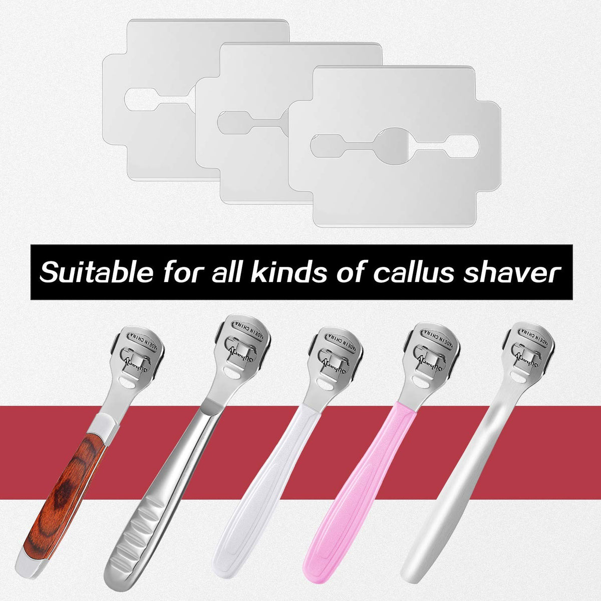 50 Pack Callus Shaver Replacement Blades for Pedicure and Foot Care