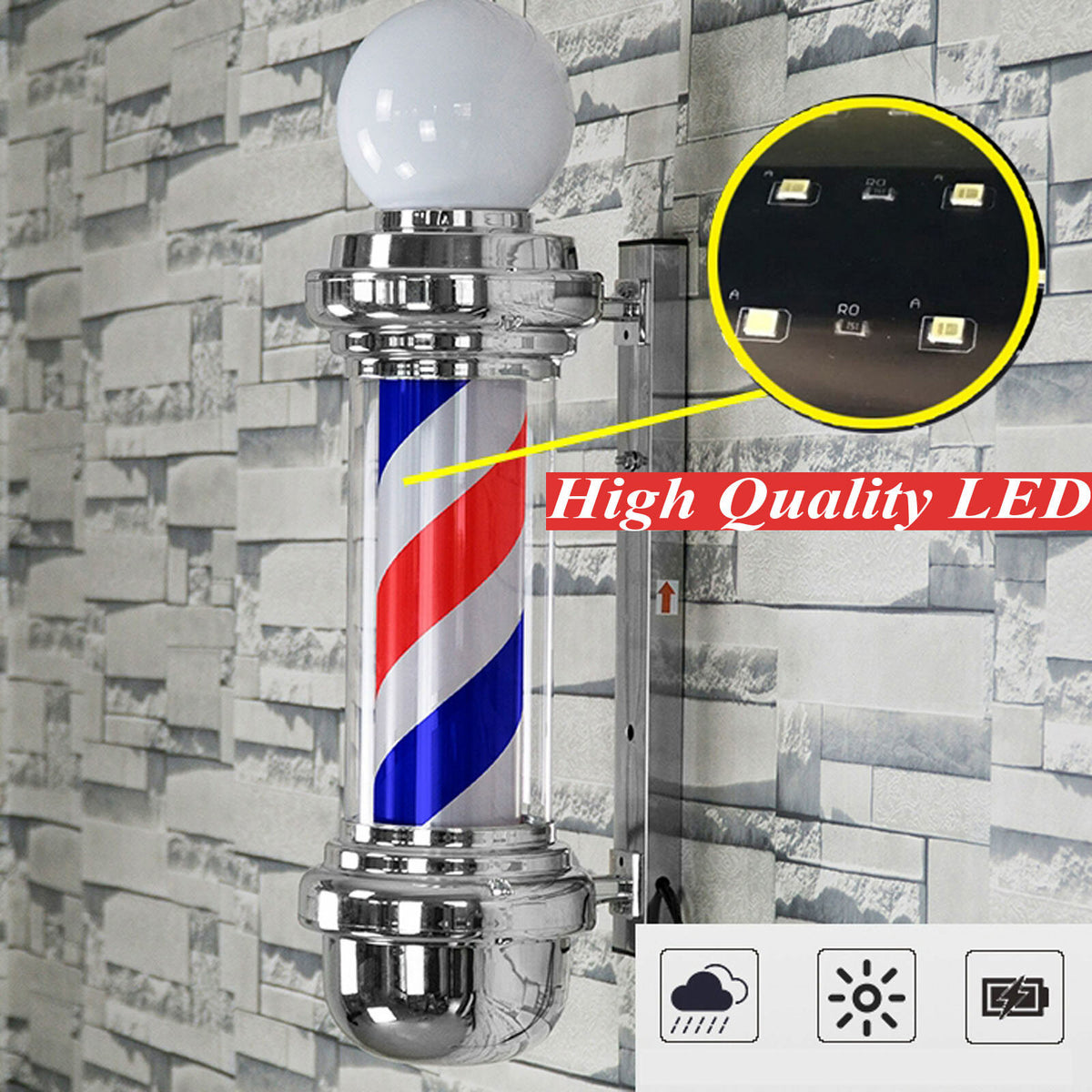 Outdoor Barber Shop Rotating LED Sign Light for Hair Salon & Barber Shop