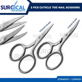 2 Pcs Nail & Cuticle Scissors Set - Manicure & Pedicure Grooming Tools