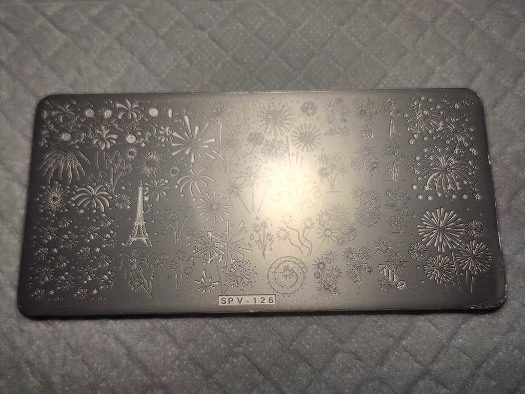 Nail Stamping Plate Fireworks Celebration Party Design - SPV-126