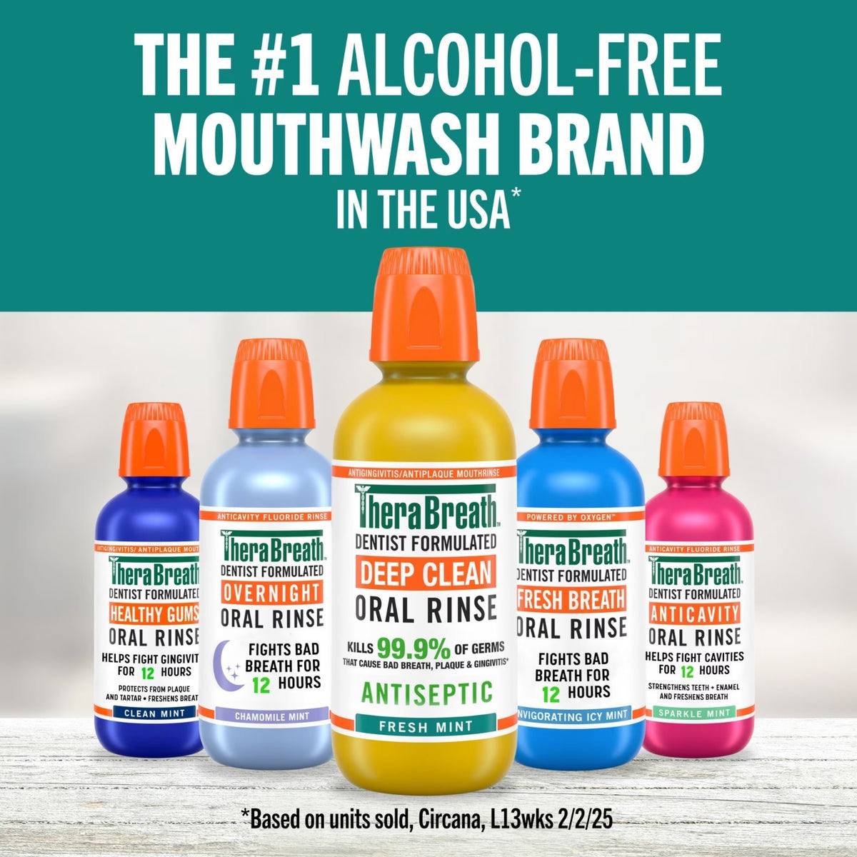 Alcohol-Free Fresh Mint Mouthwash - Deep Clean & Germ Killer, 16 fl oz