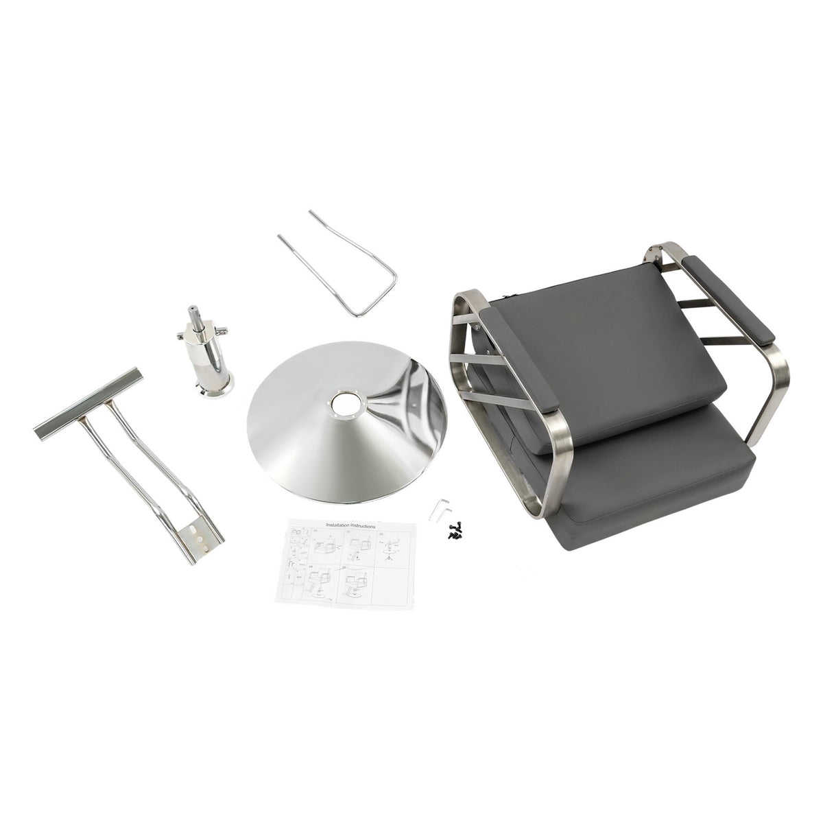 Swivel Salon Chair for Hair Stylist, Adjustable Grey Styling Chair