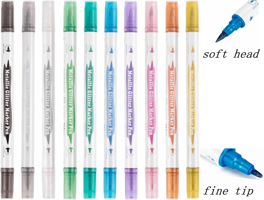 Temporary Tattoo Markers for Skin – 10 Count with 80 Large Stencils