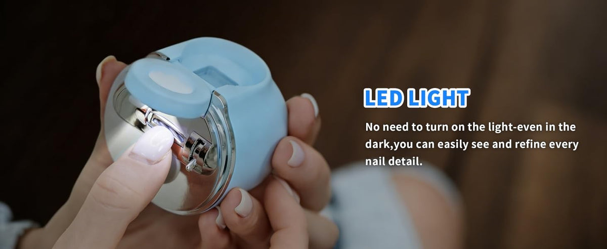 Electric Nail Clipper with LED Light and Adjustable Speed - Portable & Quiet