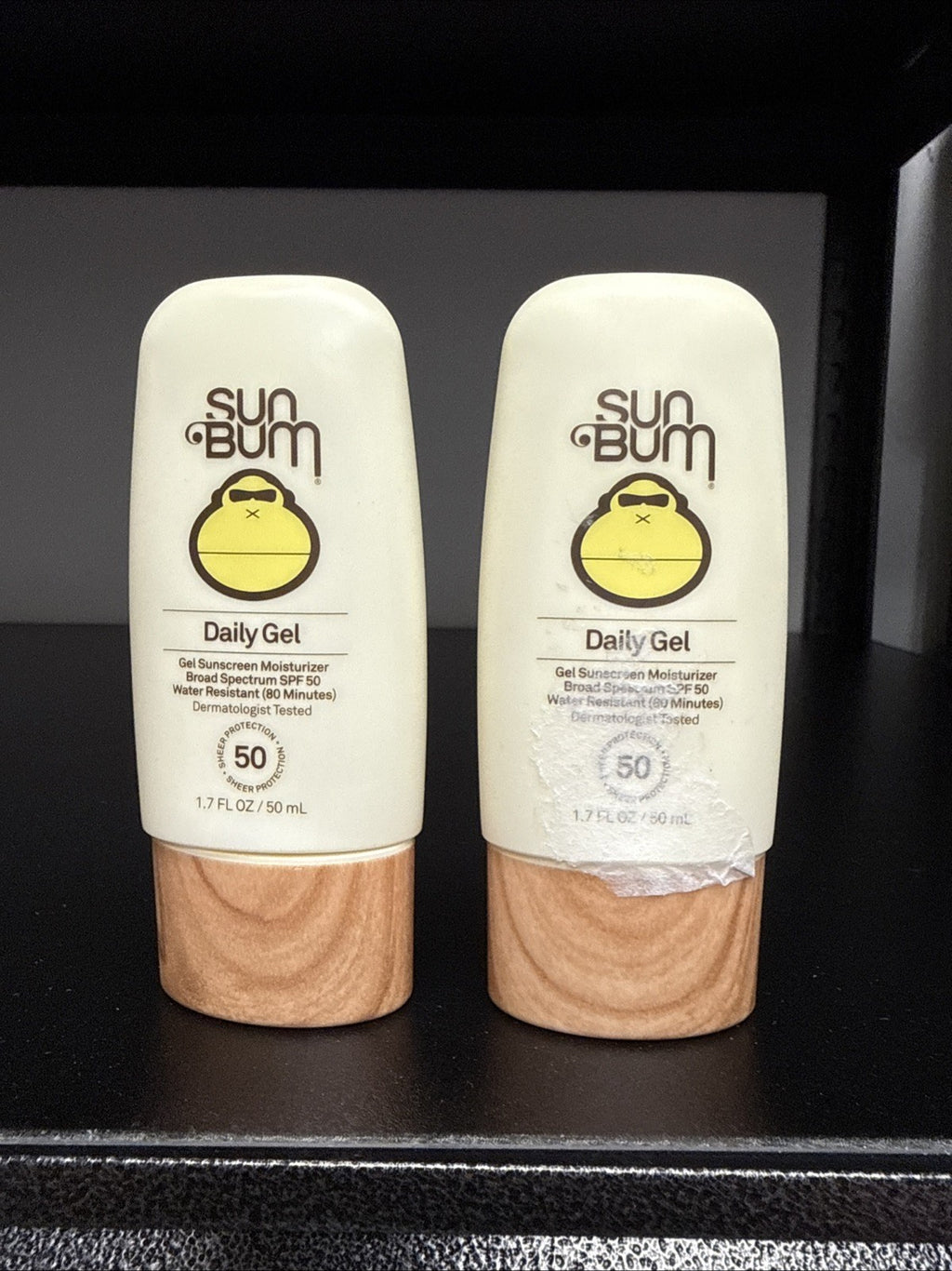Sun Bum SPF 50 Gel Sunscreen Moisturizer 1.7oz Lot of 2, Broad Spectrum UV Protection