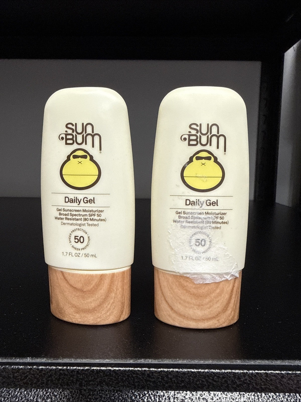 Sun Bum SPF 50 Gel Sunscreen Moisturizer 1.7oz Lot of 2, Broad Spectrum UV Protection
