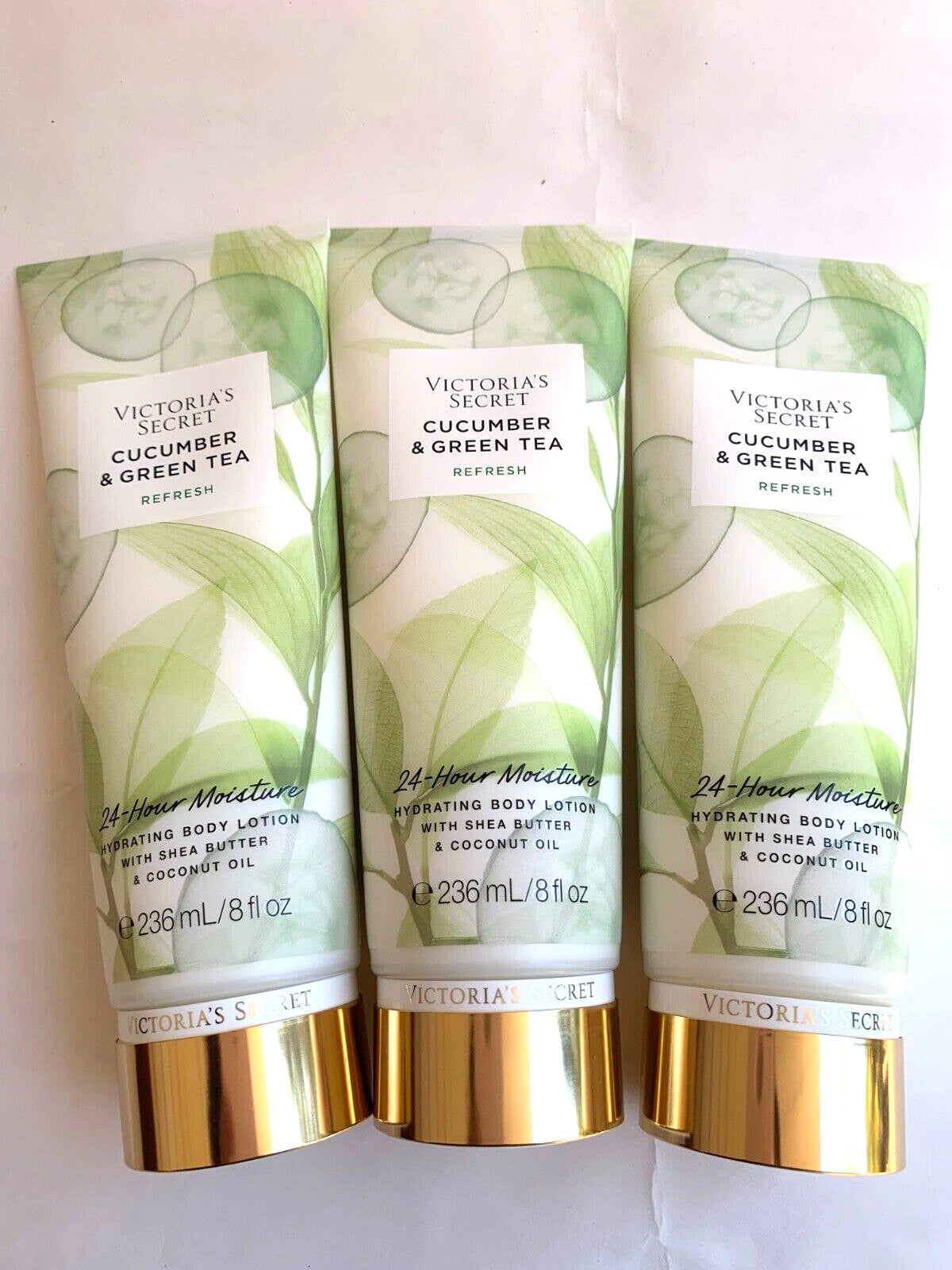 Cucumber Green Tea Fragrance Body Lotion Set - Hydrating 8oz 3-Pack