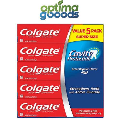 Fluoride Cavity Protection Toothpaste 8 oz - 5 Pack Mint Flavor Dental Care