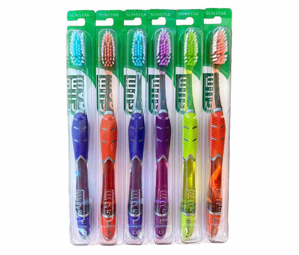 GUM Technique Deep Clean Soft Toothbrush 6 Pack - Full Size Multi Color