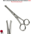 Men's Nose Hair and Beard Grooming Scissors - Stainless Steel, 9cm