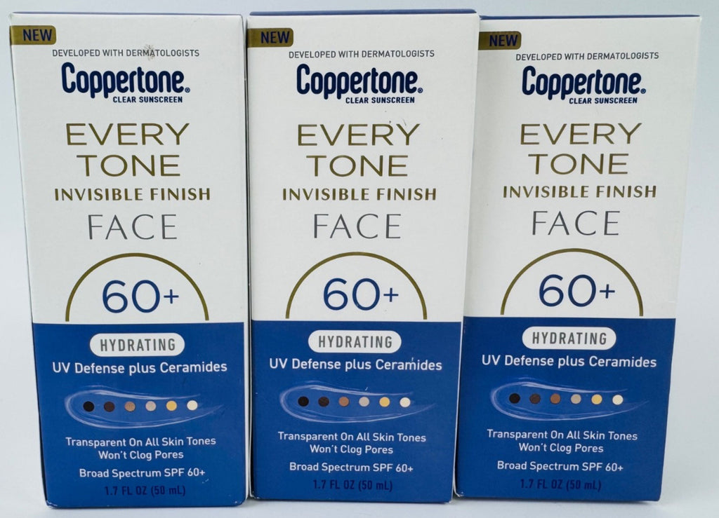SPF 60+ Hydrating Face Sunscreen with Ceramides 3-Pack - Invisible Finish