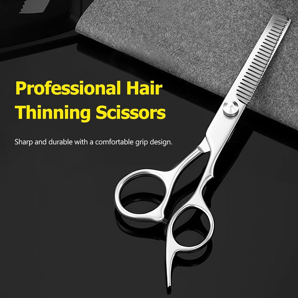 Professional Hair Thinning Scissors 6 Inch Stainless Steel Barber Shears Tension Adjustable