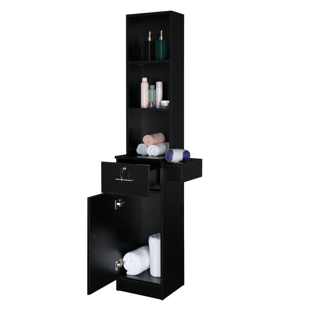 Salon Wall Mounted Storage Cabinet with Lockable Drawers & Shelves for Hairdressing Equipment