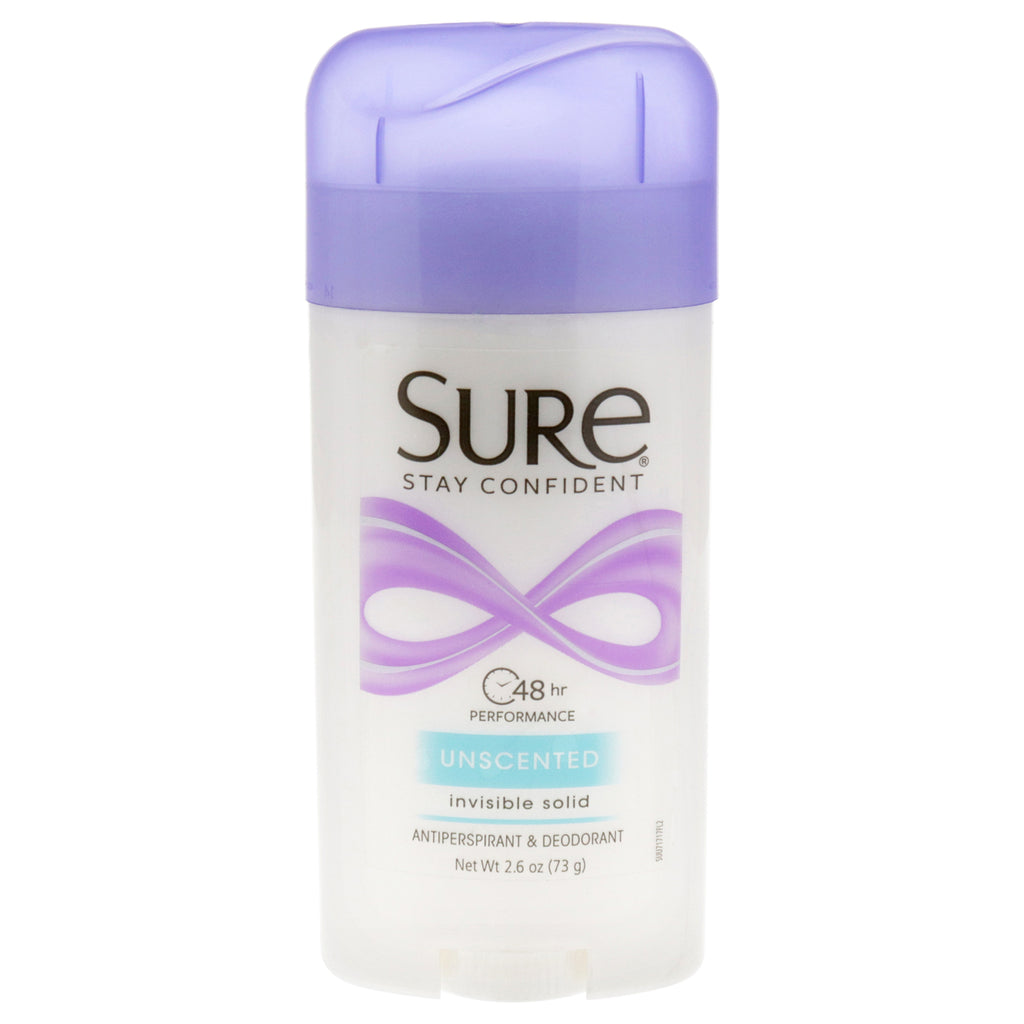 Unisex Invisible Solid Anti-Perspirant Deodorant - Unscented, 2 Pack 2.6 oz