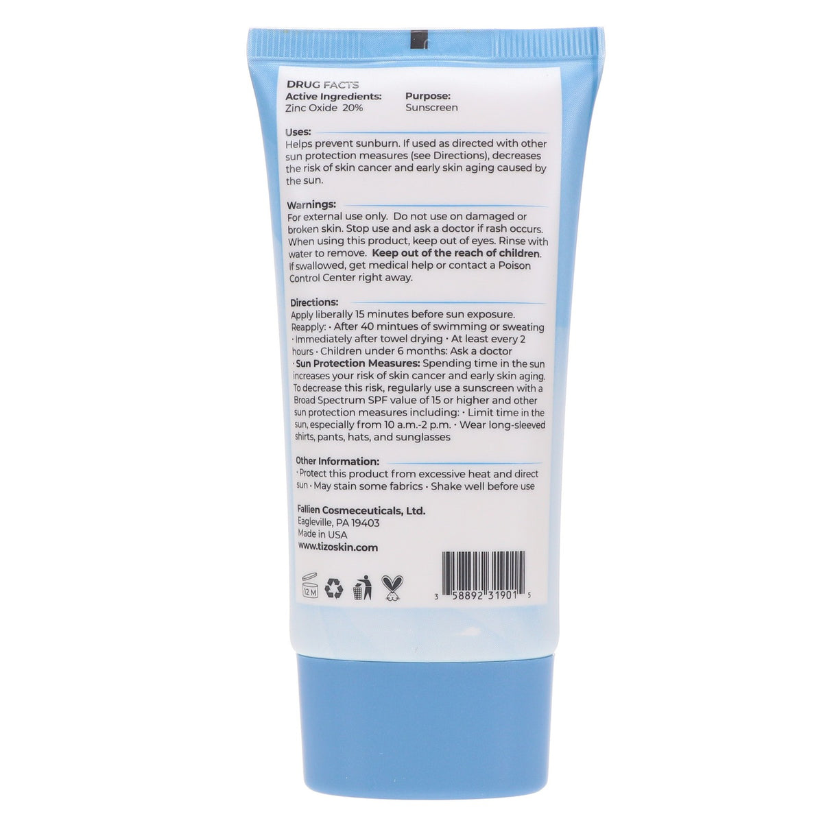SPF 40 Zinc Body & Face Sunscreen Tinted Broad Spectrum 3.5 oz