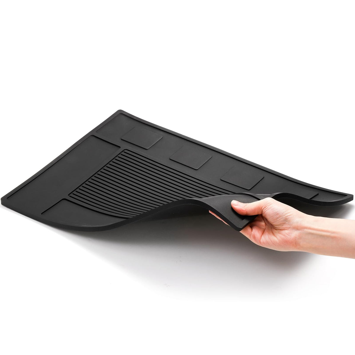 Magnetic Barber Tool Organizer Mat 17.7x11.8 Inches Black
