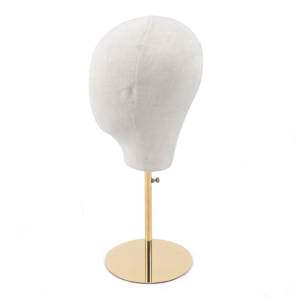 Adjustable Gold Wig Display Stand Mannequin Head for Hats & Wigs