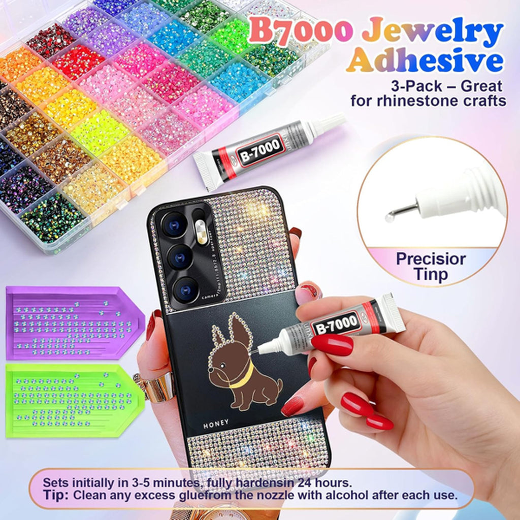 50000 Pcs Rhinestone Bedazzling Kit with 3mm Resin Gems & Tools for Crafts
