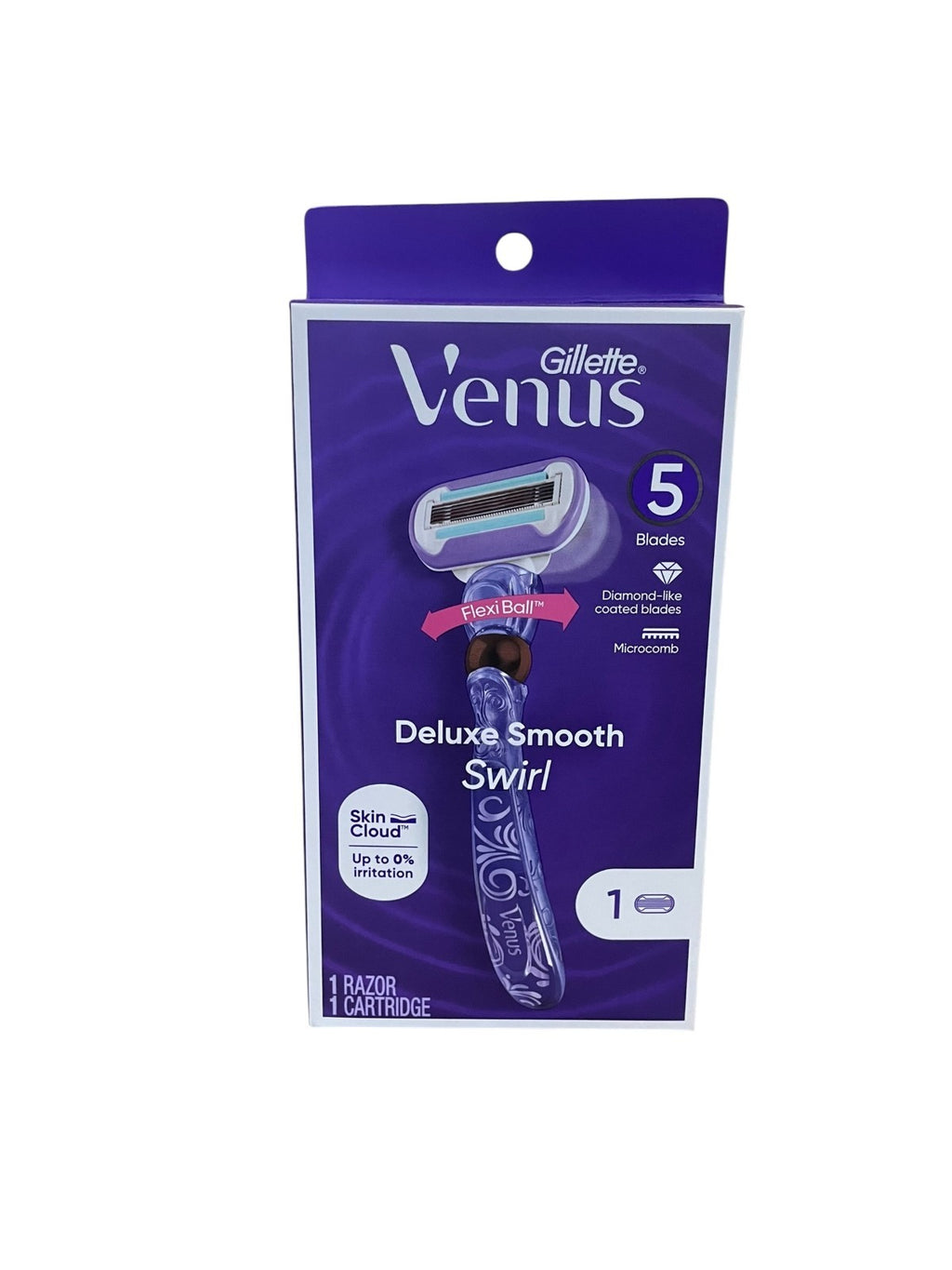 Gillette Venus Flexi Ball Deluxe Razor with 5 Coated Blades & Microcomb