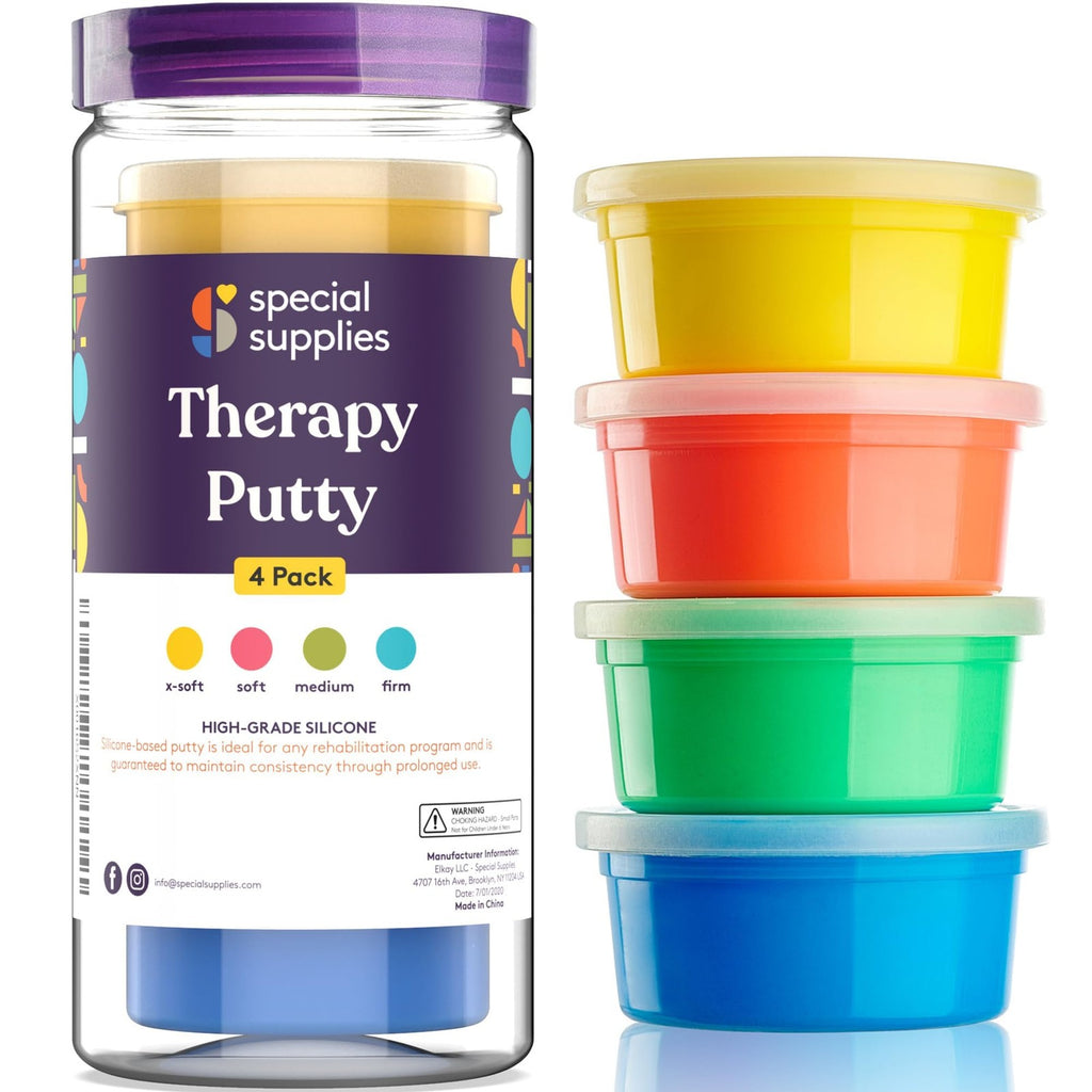 Therapy Putty for Hand Strengthening and Stress Relief - Set of 4 Colors