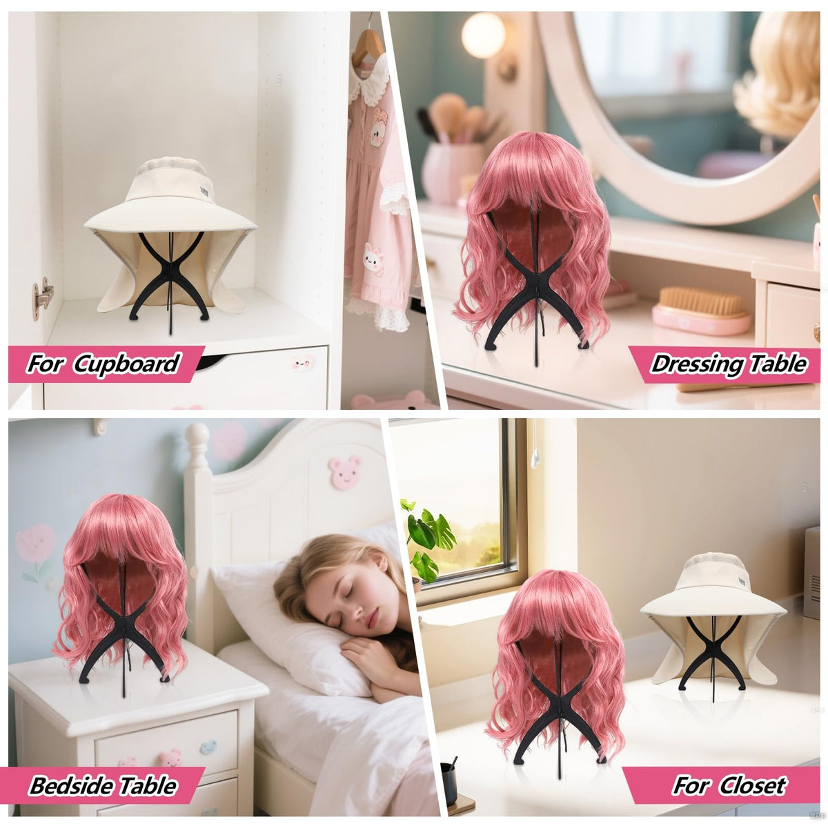 Portable Wig Holder Stand for All Wigs Travel Hair Stylist Gifts